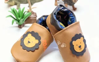 Chaussons souples lion