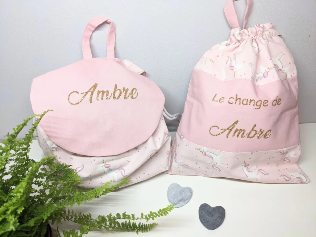 Sac maternelle en coton licorne