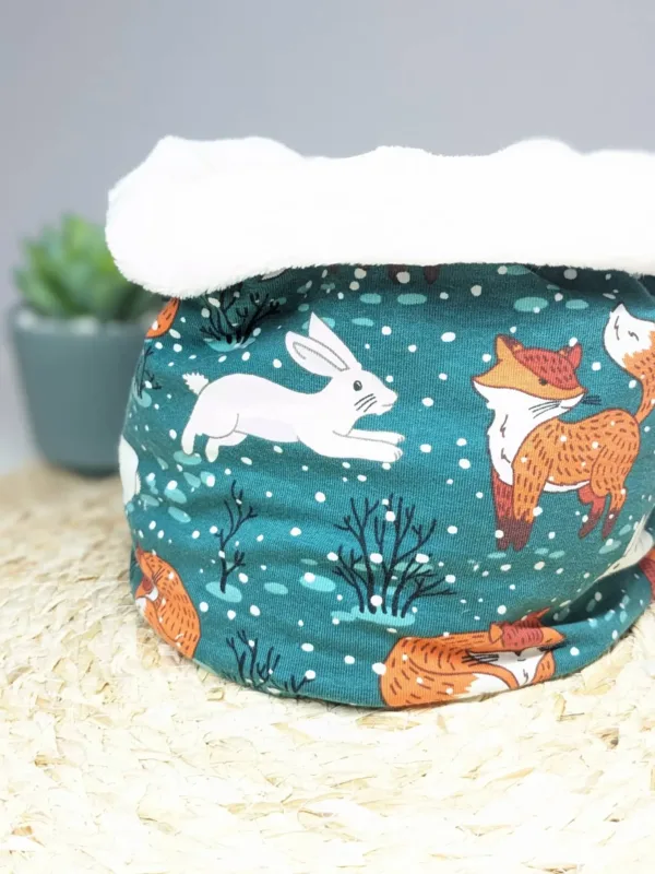 Tour de cou enfant renard lapin