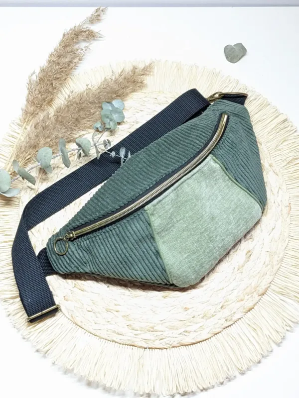 Sac banane vert kaki bi matière