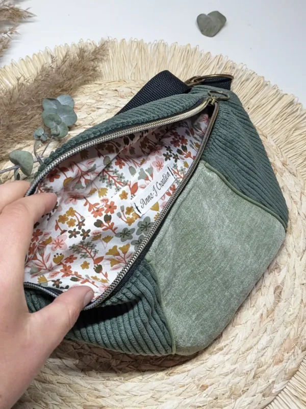 Sac banane vert kaki bi matière