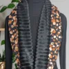Echarpe double tour de cou hiver - Noir,terracotta,doré