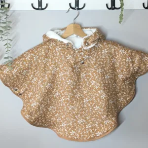 Poncho, cape évolutif bébé et enfant | MI-SAISON | 12-24 mois | Fleurs moutarde