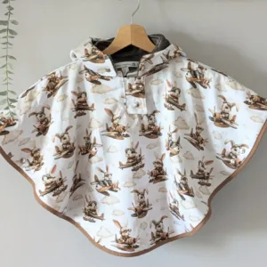 Poncho mi-saison garçon lapin aviateur