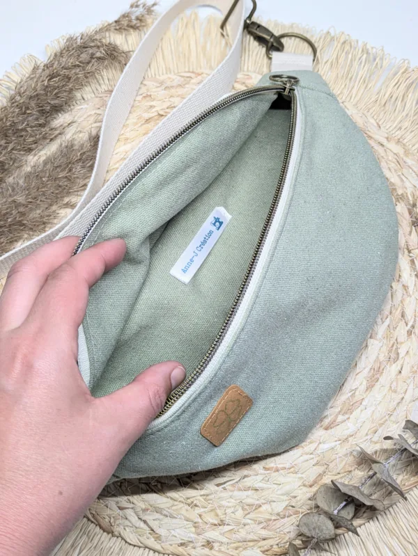 Sac banane coton vert été 1 Couleur tendance été