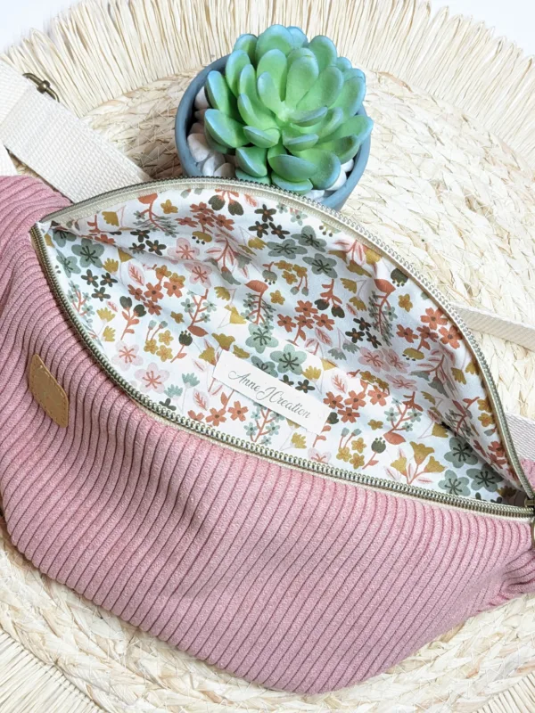 Sac banane en velours côtelé