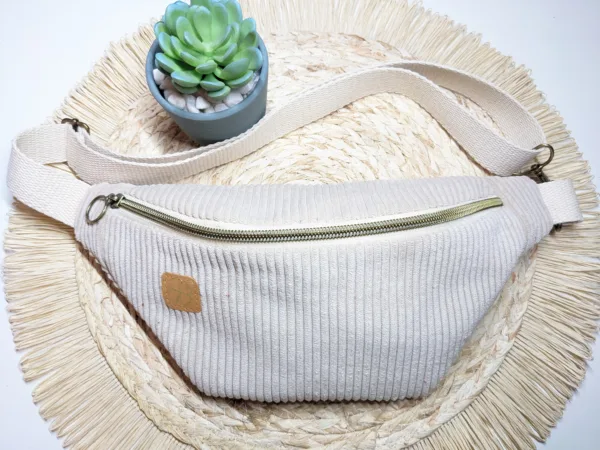 Sac banane en velours côtelé
