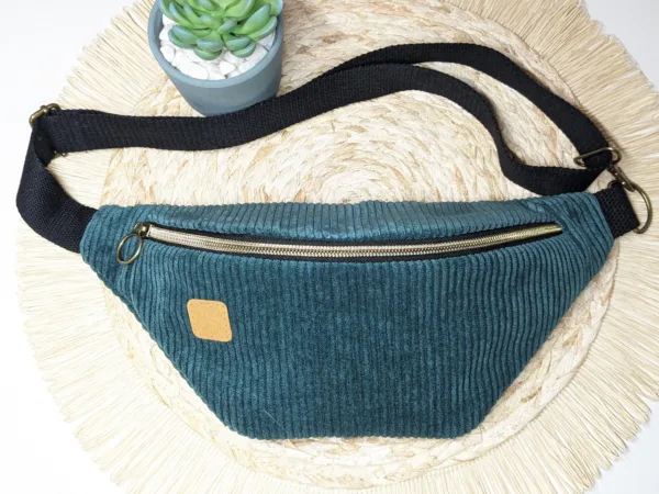 Sac banane en velours côtelé