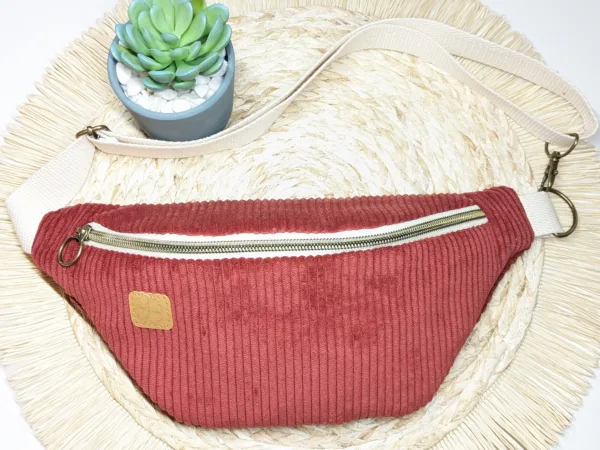 Sac banane en velours côtelé