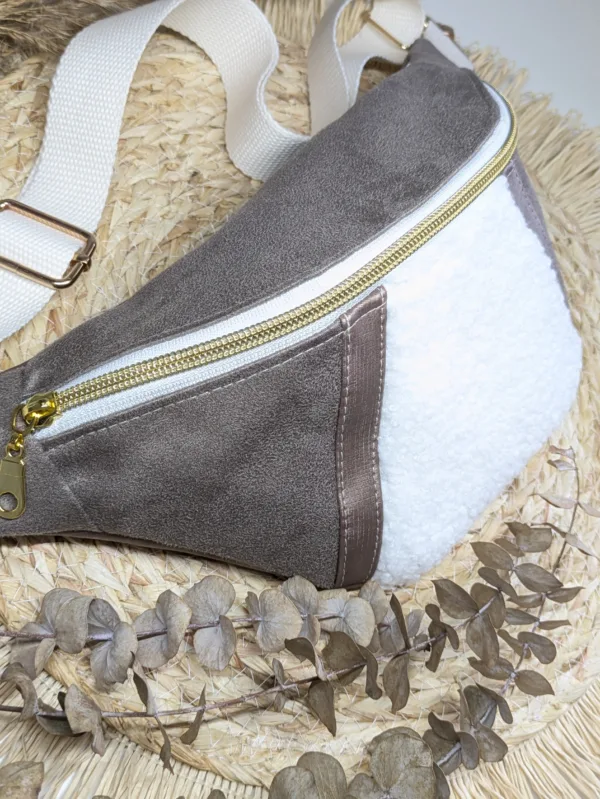 Sac banane - blanc moumoute taupe marron