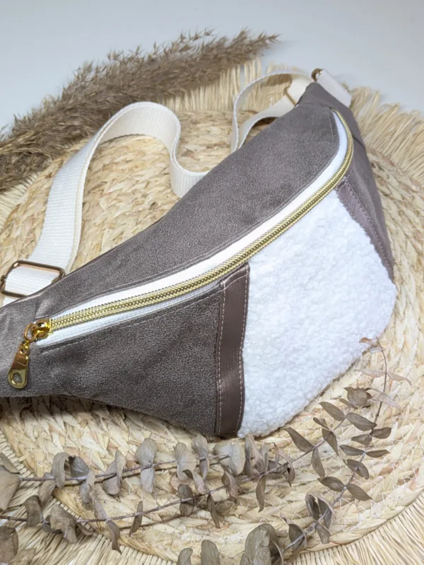 Sac banane - blanc moumoute taupe marron