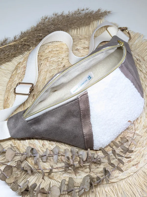 Sac banane - blanc moumoute taupe marron