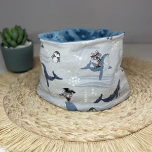 Tour de cou, Snood enfant - La baleine pirate - Fait main