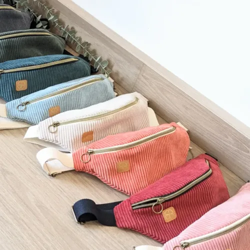 Sac banane velours côtelé